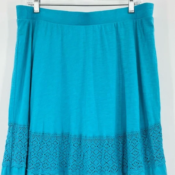 Lane Bryant Blue Knit Lace Maxi Skirt 14/16 - Picture 6 of 9